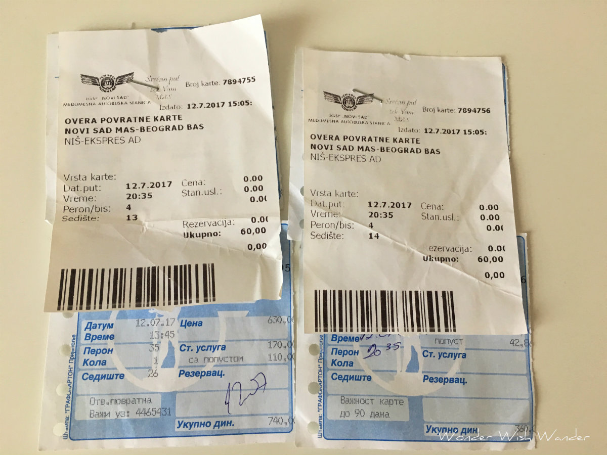 Tickets, Novi Sad, Serbia